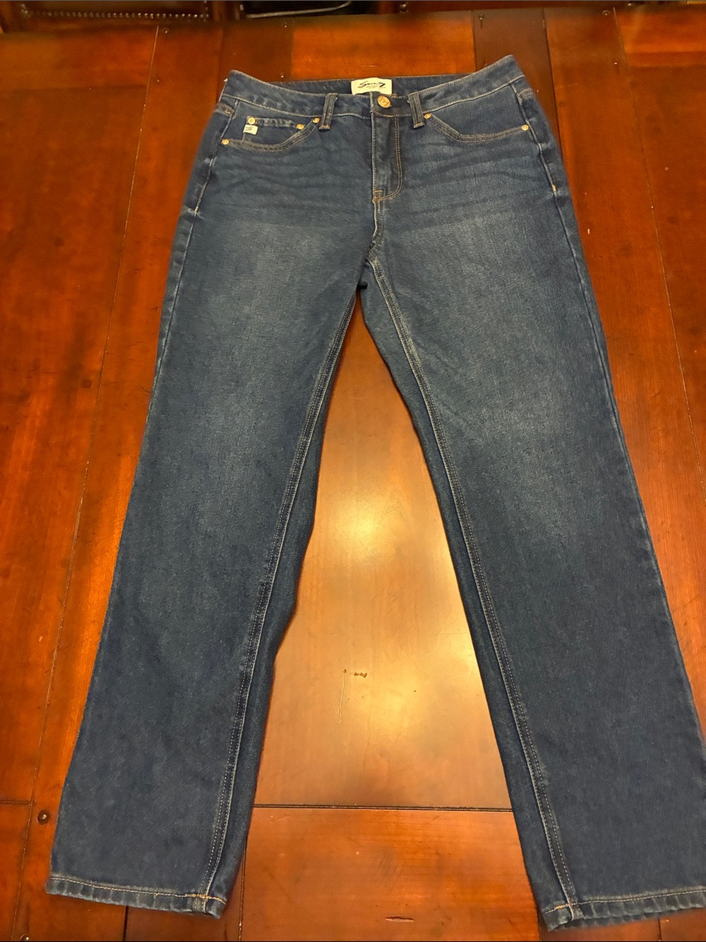 Seven7 Dark Blue Women's Straight-Leg Jeans